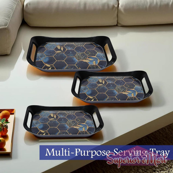3 Piece Serving Tray Set - Stylish & Durable - Superior eMart