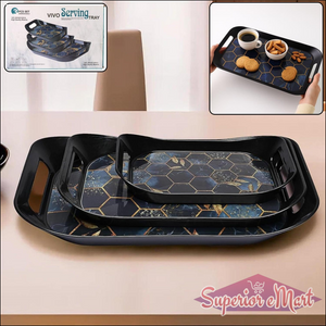 3 Piece Serving Tray Set - Stylish & Durable - Superior eMart