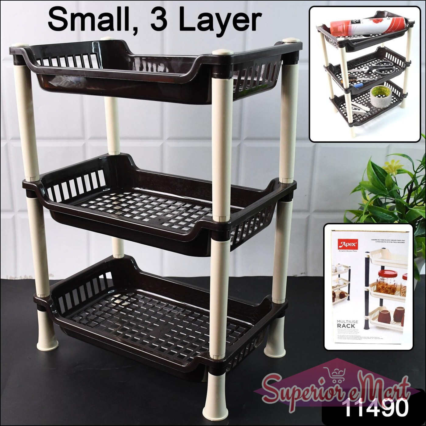3 Tier Plastic Storage Organizer Small 3 Layer - Superior eMart