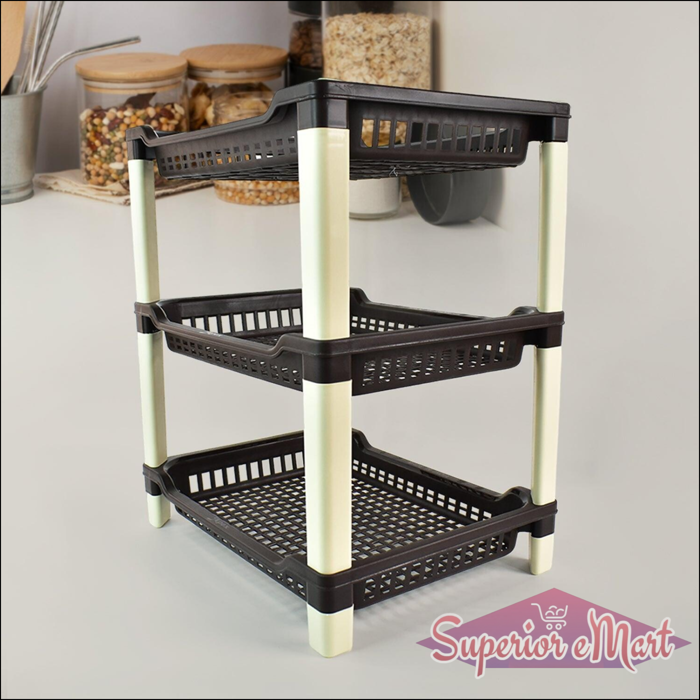 3-tier Plastic Storage Rack - Superior eMart