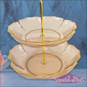 3 Tier Snack Rack with Elegant Glass Plates - Superior eMart