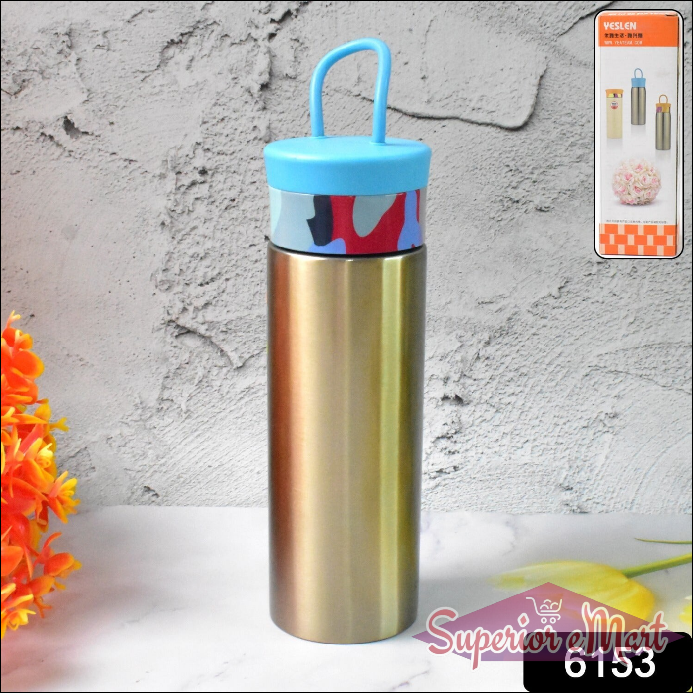 300ml Stainless Steel Water Bottle with Handle - Superior eMart