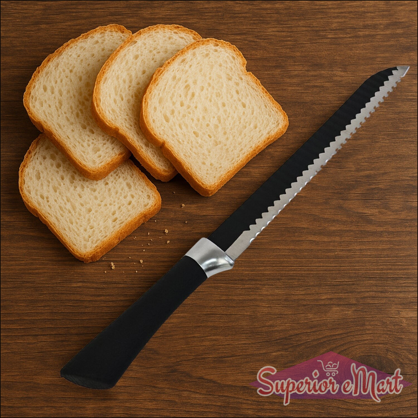 32 Cm Serrated Bread Knife With Ergonomic Handle - Superior eMart