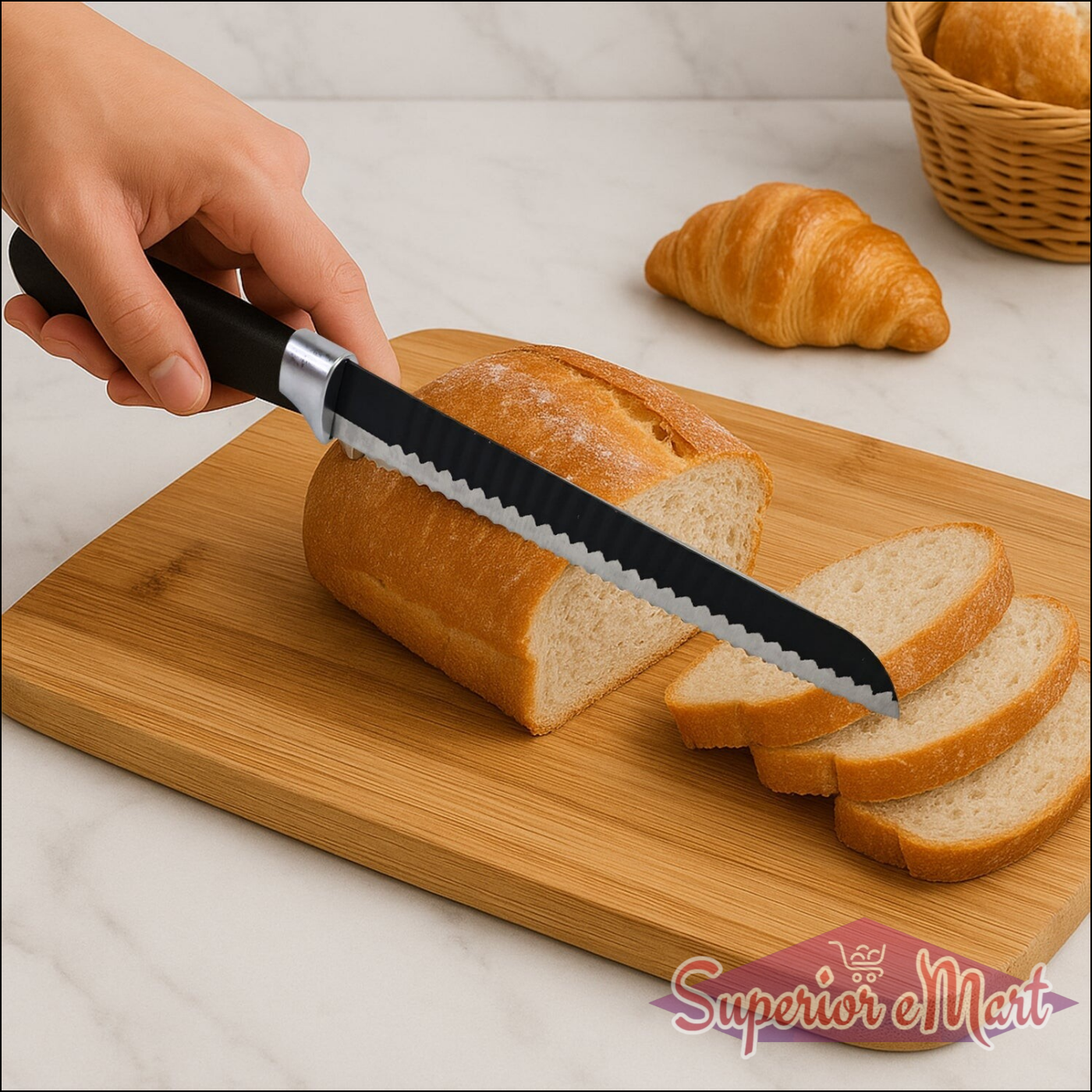 32 Cm Serrated Bread Knife With Ergonomic Handle - Superior eMart