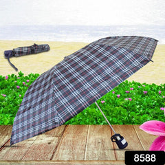 3-Fold Sun & Rain Protective Solid Foldable Umbrella, (1 Pc) - 8588_3_fold_umbrella_1pc_no7