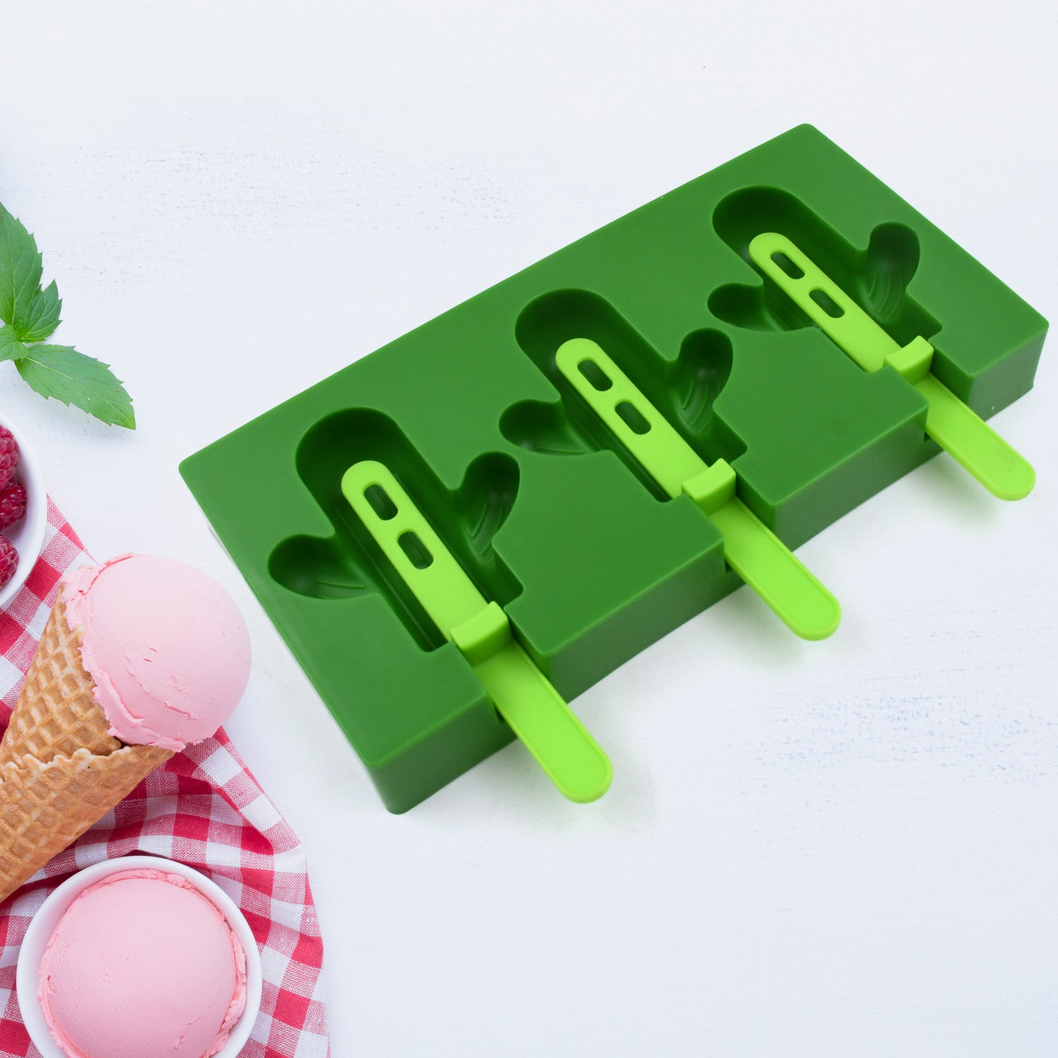 Ice Cream Mould Popsicle Mold, Cactus Shape Ice Pop Molds Homemade Popsicle for  - 10077_pla_cactus_ice_mould_1pc