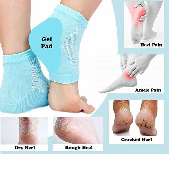 343 Heel Pain Relief Silicone Gel Heel Socks (Multicolor) - Superior eMart