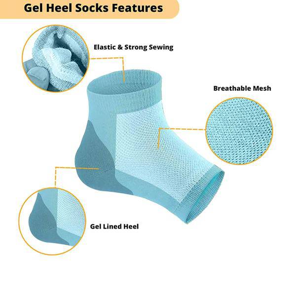 343 Heel Pain Relief Silicone Gel Heel Socks (Multicolor) - Superior eMart