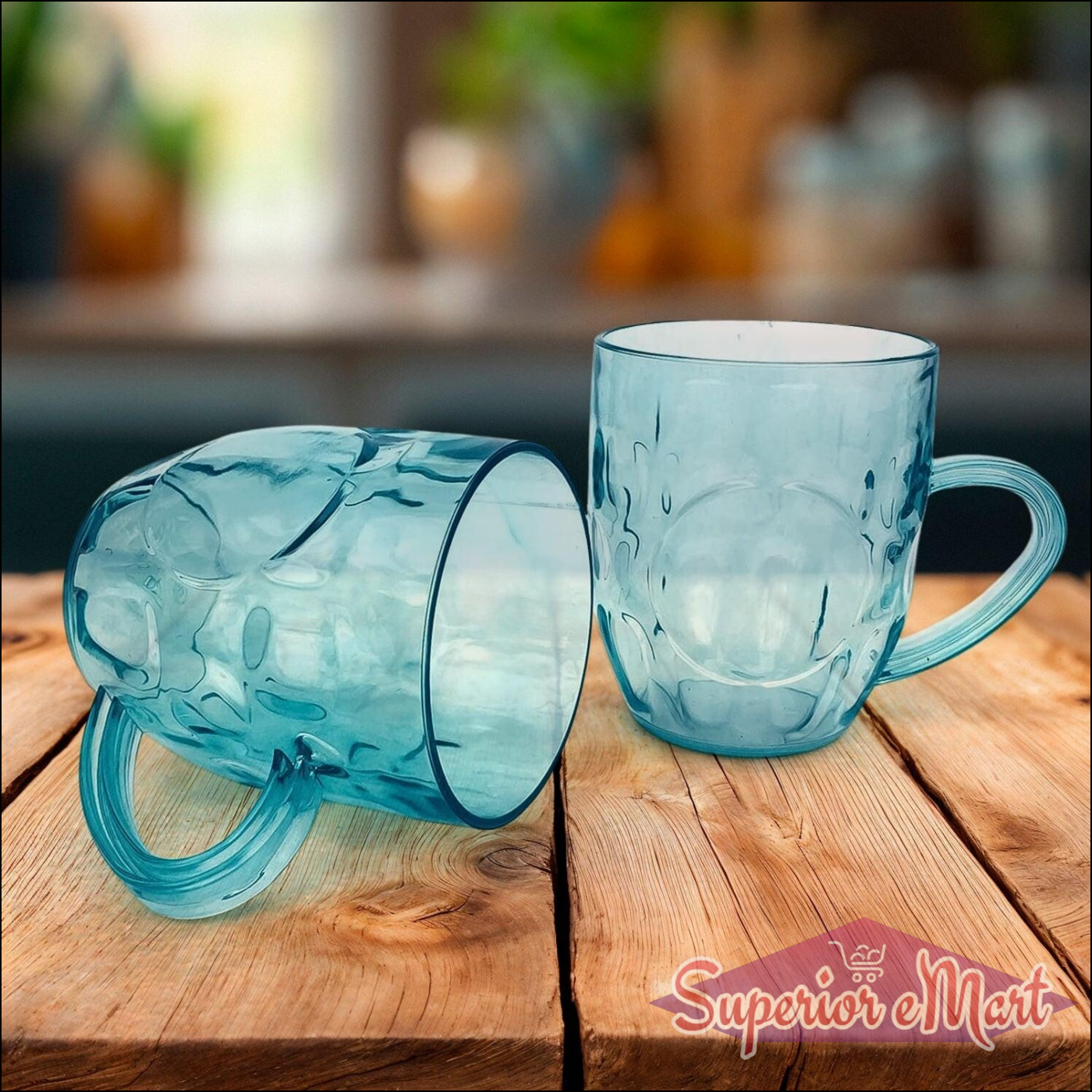 350ml Coffee Mugs Set - 2 Clear Glass Cups - Superior eMart