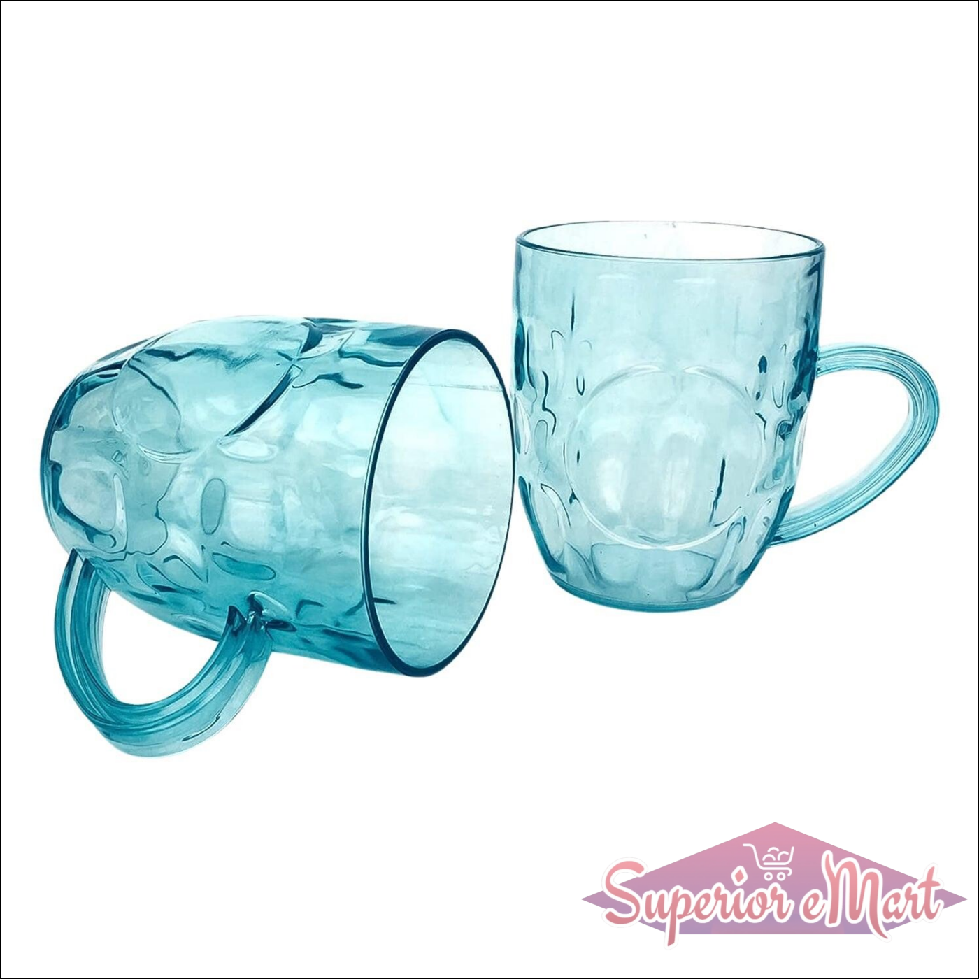 350ml Coffee Mugs Set - 2 Clear Glass Cups - Superior eMart