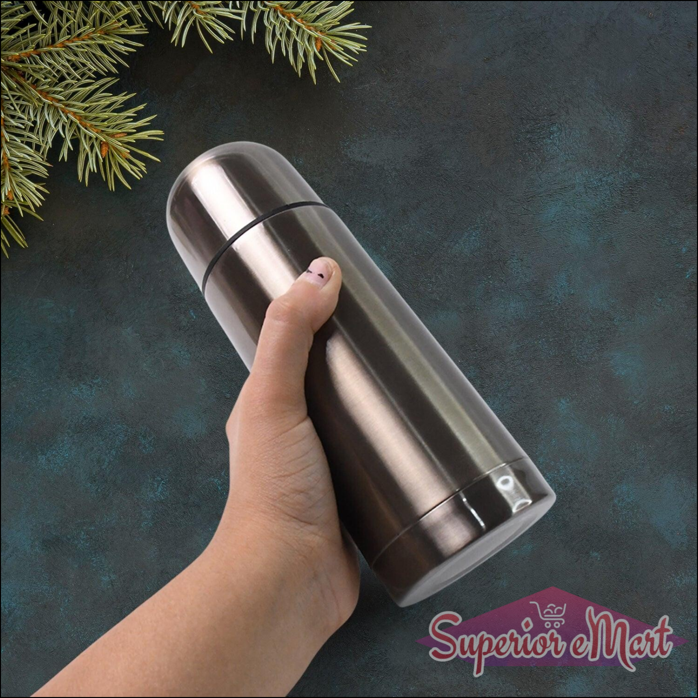 350ml Stainless Steel Push-Down Lid Bottle - Superior eMart