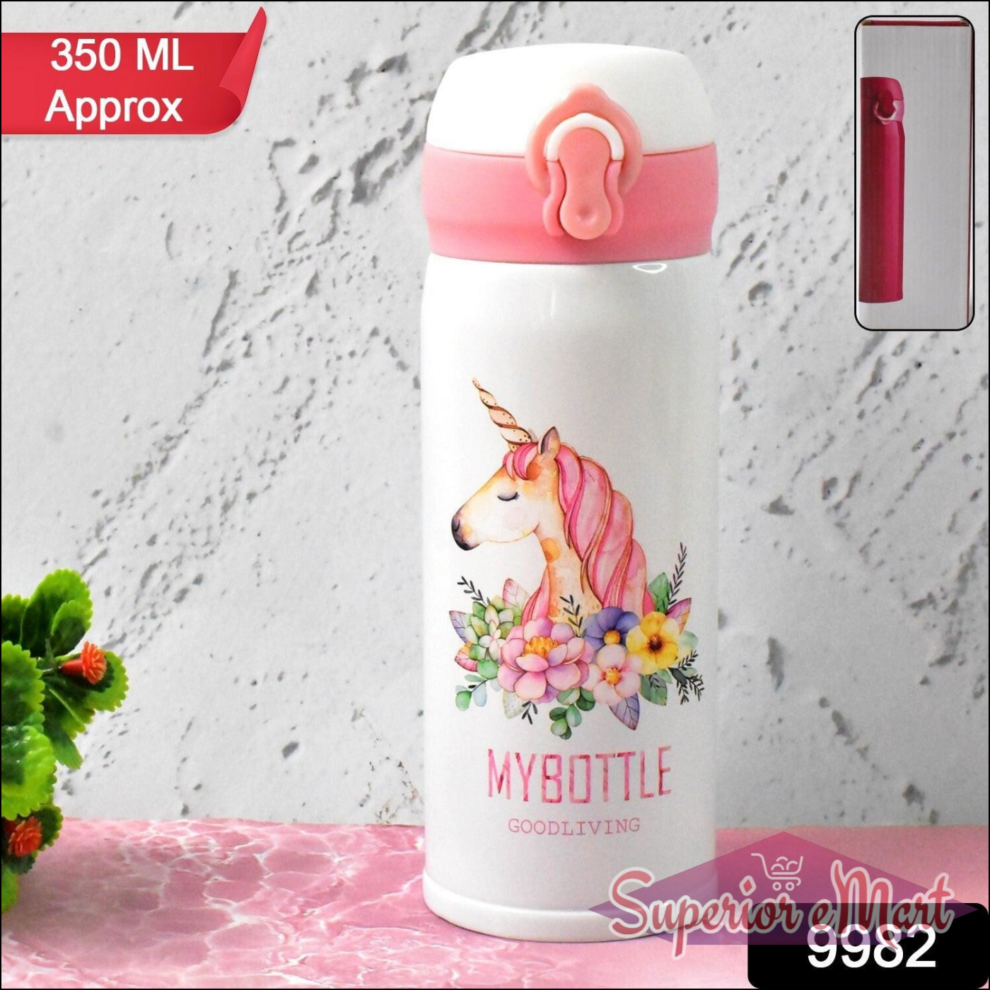 350ml Vacuum Flask for Kids - Unicorn Design - Superior eMart