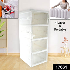 Stackable Multifunctional Storage, for Clothes Foldable Drawer Shelf Basket Util - 17661_multi_4_layer_storage_rack