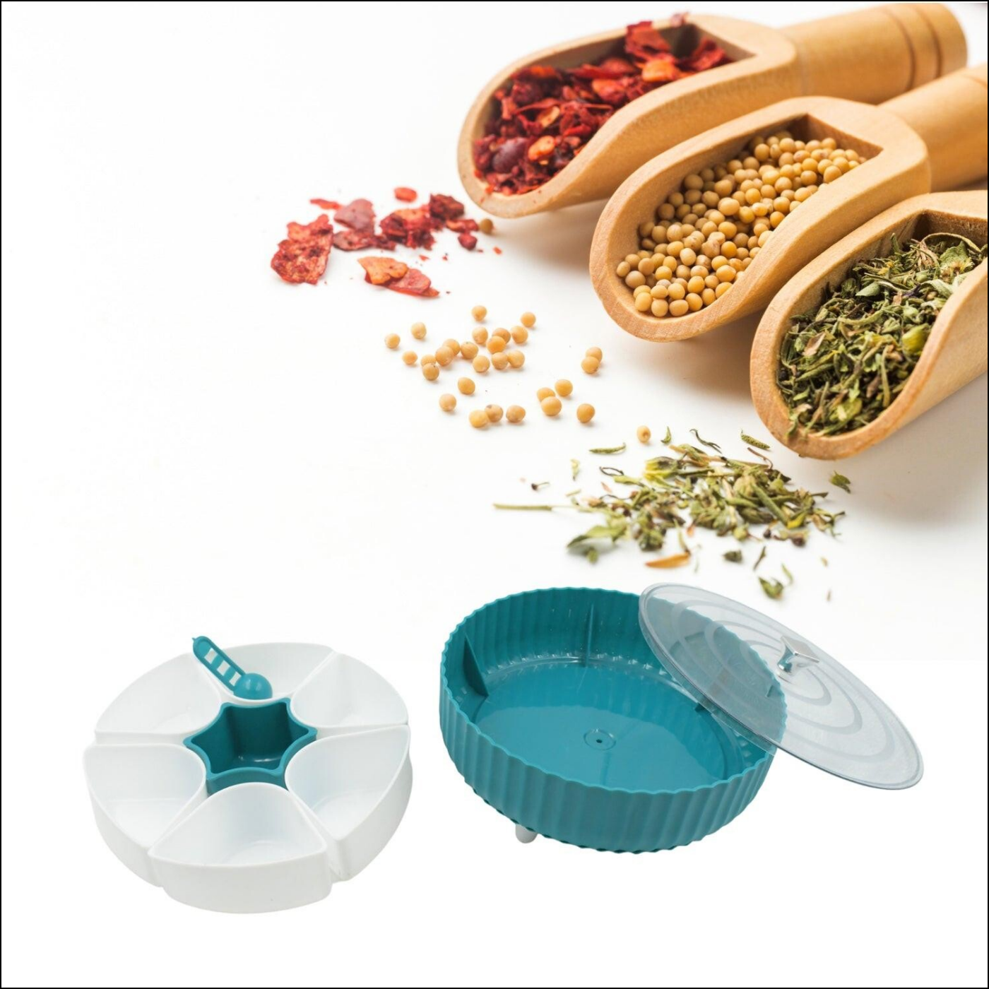 360 Revolving Spice Box / Dry Fruit Box / 7 Compartment Box - Superior eMart