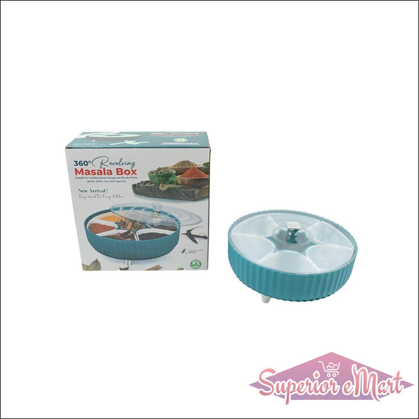 360 Revolving Spice Box / Dry Fruit Box / 7 Compartment Box - Superior eMart
