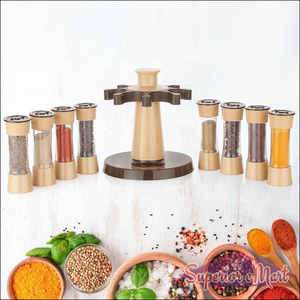 360 Revolving Spice Rack 8-Piece Set - Superior eMart