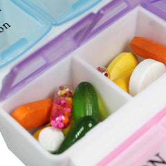 383 Pill Case- 4 Row 28 Squares Weekly 7 Days Tablet Box Holder Medicine Storage Organizer Container - Superior eMart