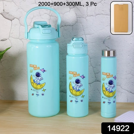 Water Bottles 2000ml + 900ml + 300ml - 3 Pc