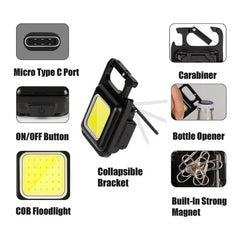 Rechargeable Keychain Mini Flashlight with 4 Light Modes,Ultralight Portable Poc - 4035_metal_keychain_flashlight