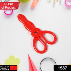 Plastic Child-Safe Scissor Set (50 Pcs Set) - 1587_plastic_scissors_50pc