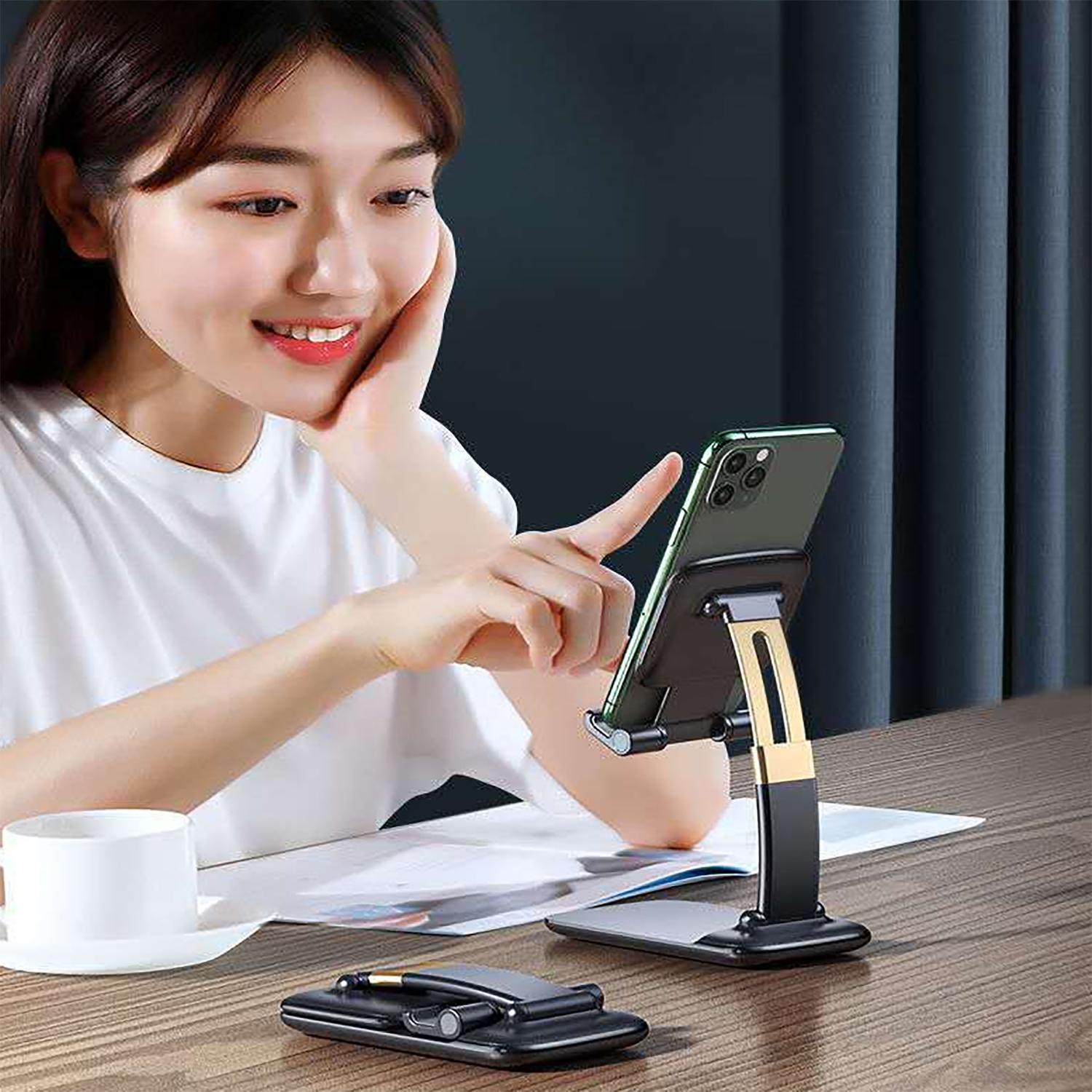 Phone Holder for Table, Foldable Universal Mobile Stand for Desk - 1286_desk_phone_holder