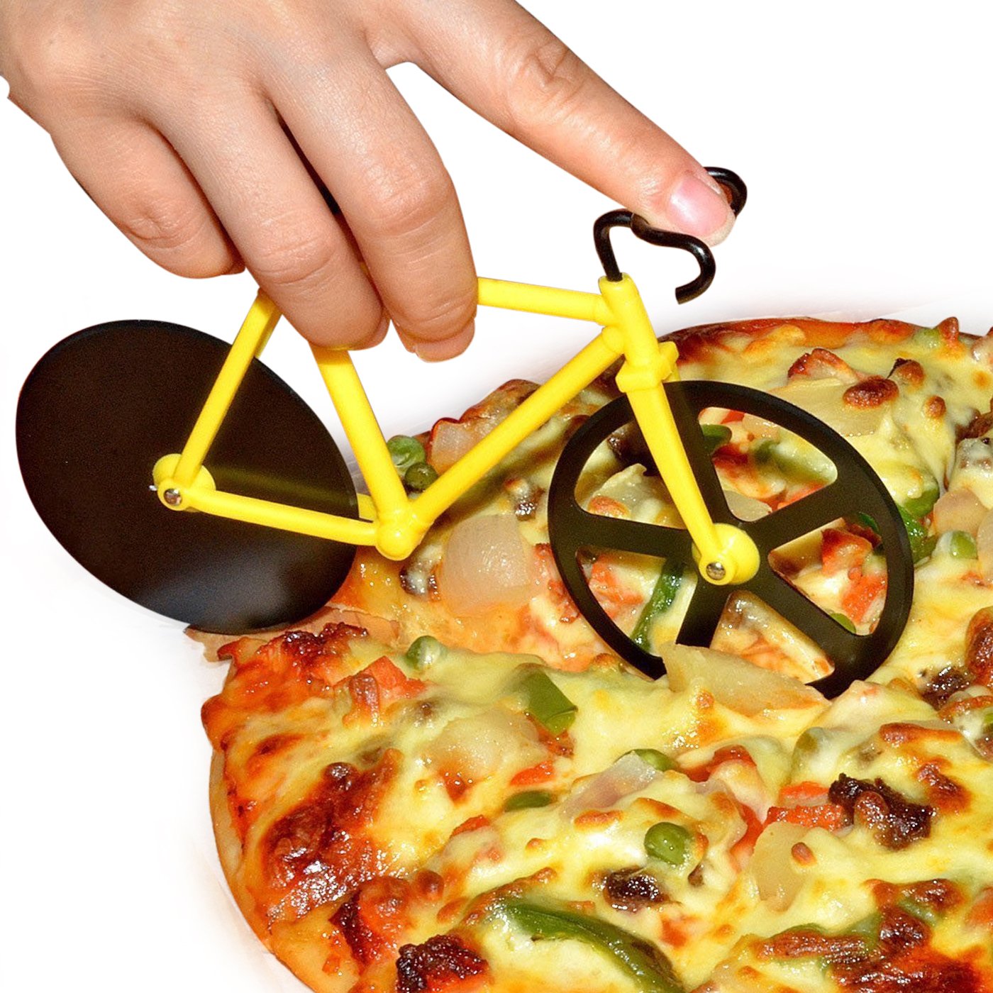 Bicycle Pizza Cutter (1 Pc): Stainless Steel, Unbreakable Handle - 0649_cycle_pizza_cutter