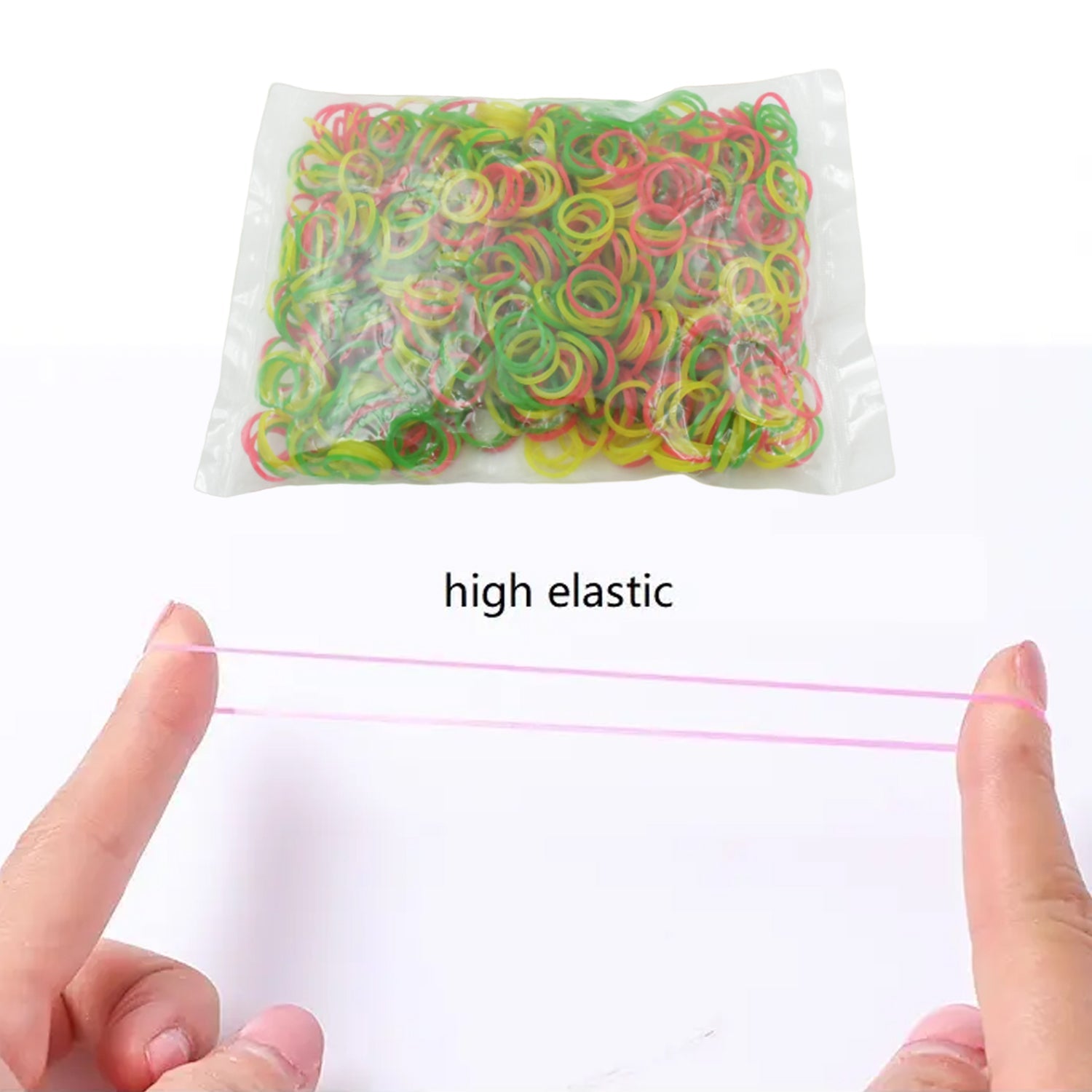 Multicolor Rubber Bands (Elastic & Reusable, Office & Home) - 4358_nylon_rubber_0_75inch_100gm