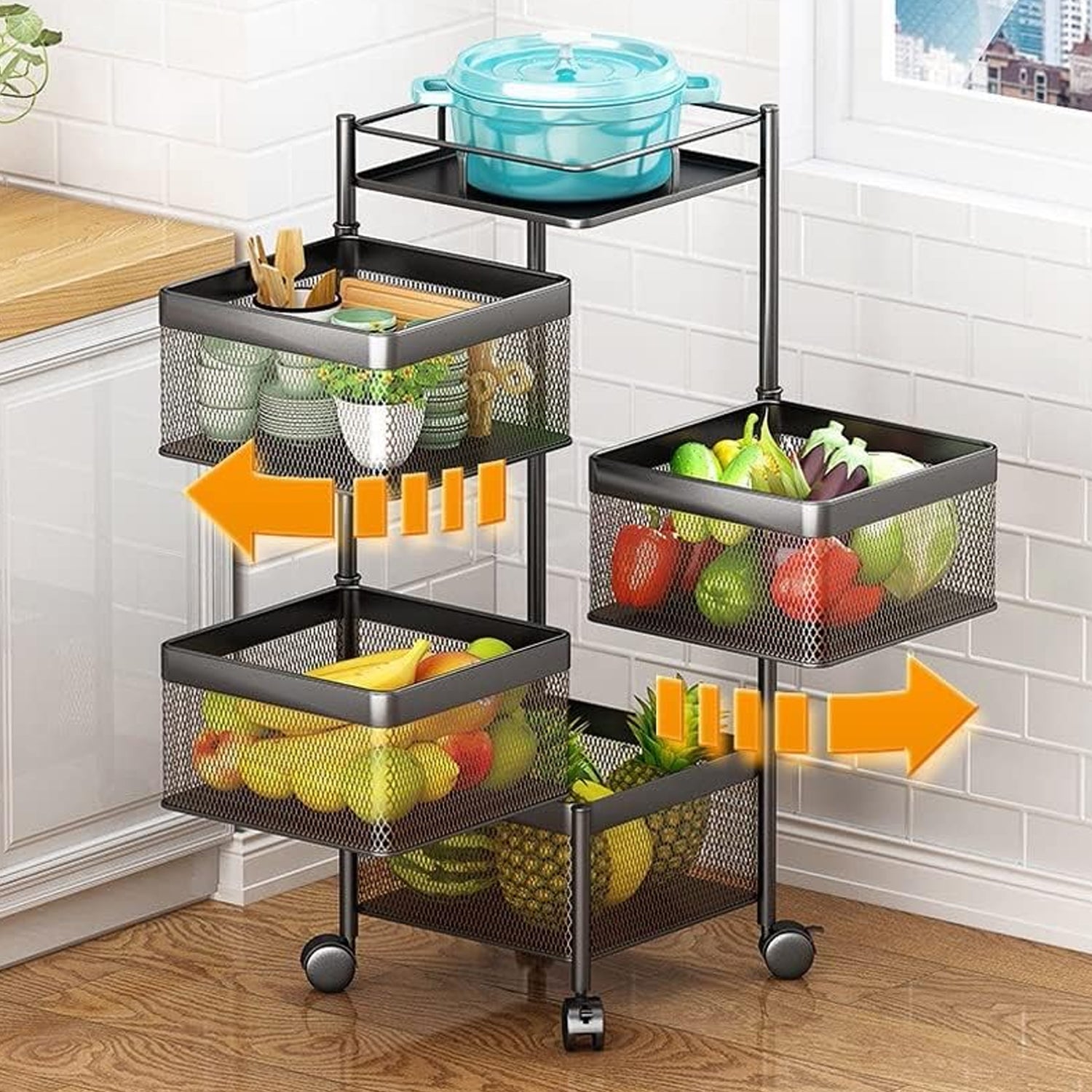 Metal High  Kitchen Trolley Kitchen Organizer Items and Kitchen Accessori - 5731_4_layer_kitchen_trolley