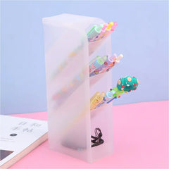 Plastic 4 Compartment Office Desktop Storage Box, Pen Pencil Stand/Holder Statio - 4384_4comp_desktop_storage_box