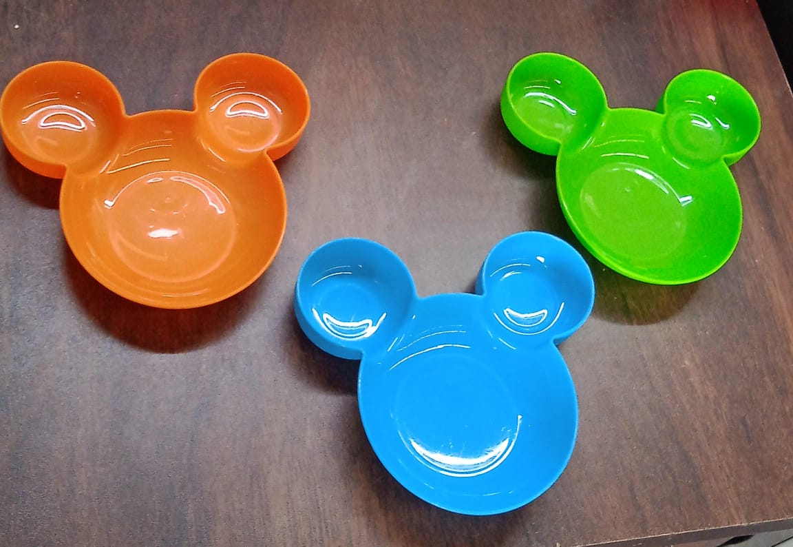 Mickey Mouse Shape Plates for Kids, BPA Free, & Unbreakable Children’s Food Pl - 5624_pla_mickey_mouse_plate_1pc