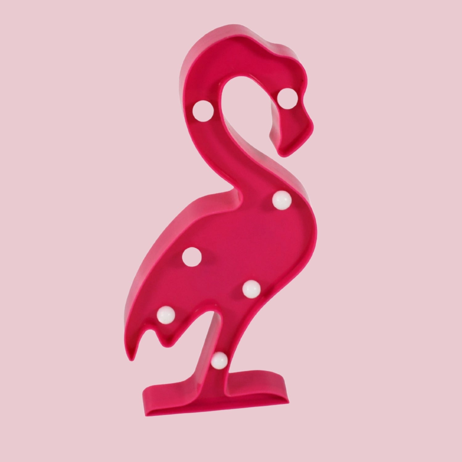 3D LED Flamingo night light for kids in vibrant pink with a playful design and glowing bulbs