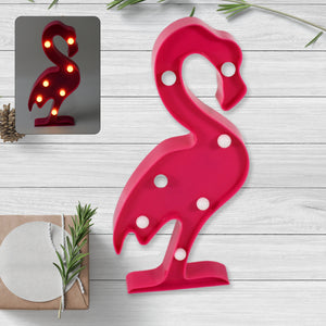 3D LED Flamingo night light for kids in bright pink, perfect for playful bedroom decor