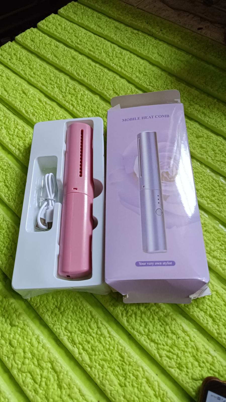 Rechargeable Mini Hair Straightener, Travel Portable USB Charging Cordless Hair  - 13072_mobile_heat_comb