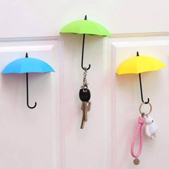 Multipurpose Umbrella Key Hat Holder Wall Hanging Hook Multicolor - 9063_3pc_umbrella_key_holder