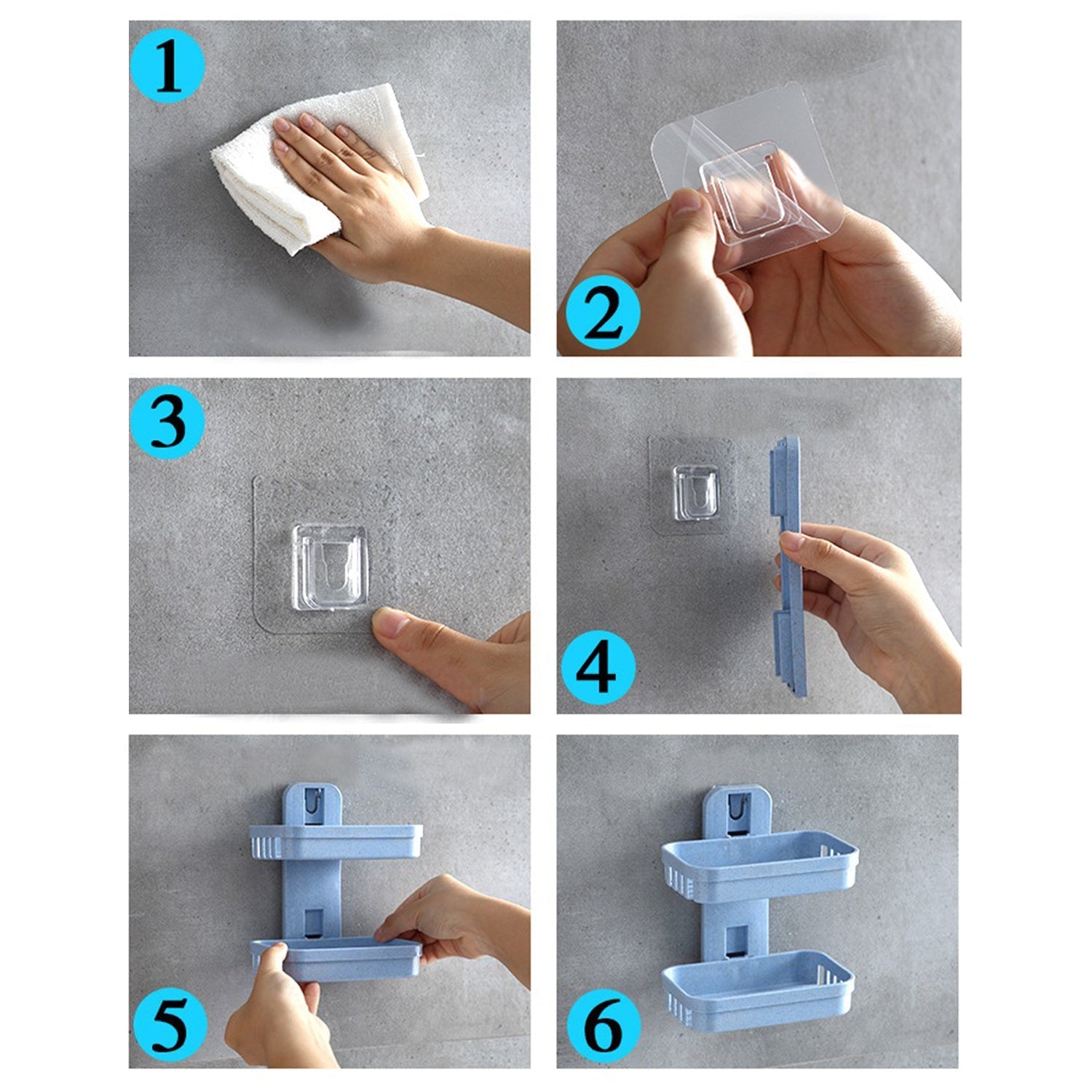 Durable plastic soap stand with double layers and a wall-mounted vacuum dispenser