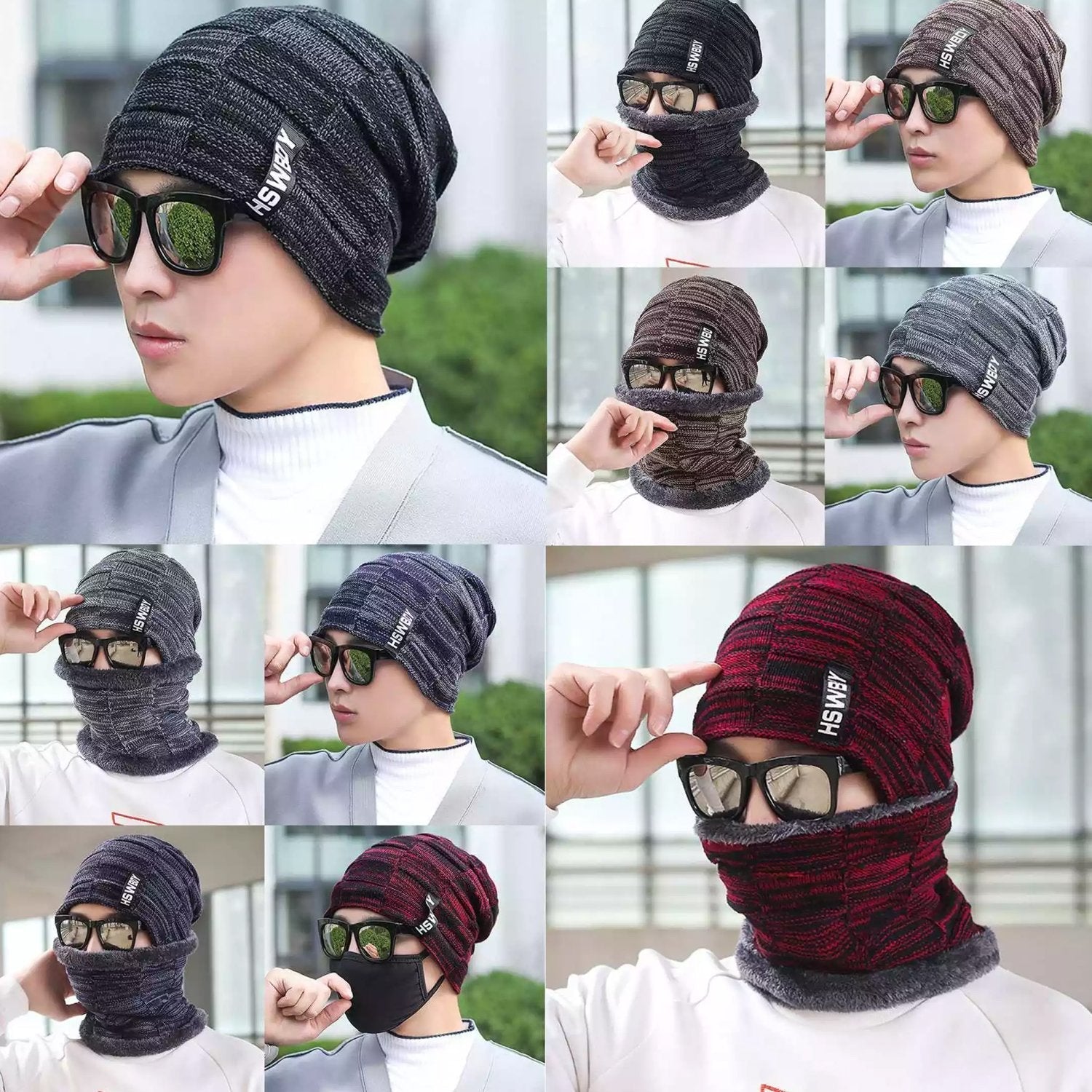 Ultra Soft Unisex Woollen Beanie Cap Plus Muffler Scarf - 6066_beanie_cap_muffler_set