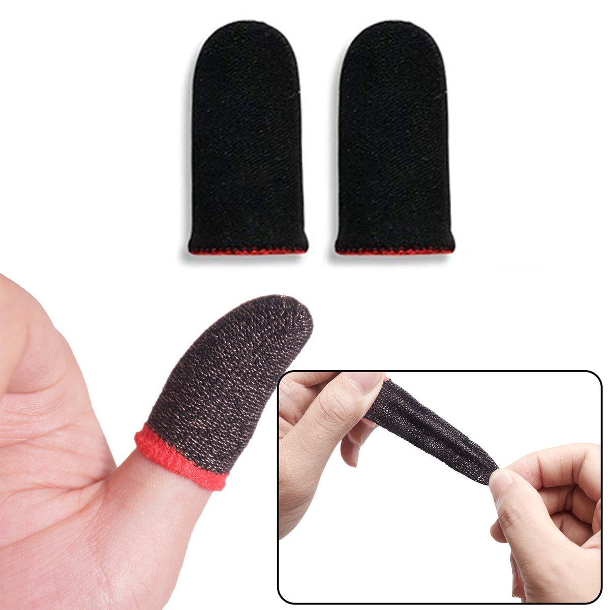 Thumb & Finger Sleeve for Mobile Game, Pubg,Cod,Freefire (1Pair only) - 7391_1pair_thumb_sleeve