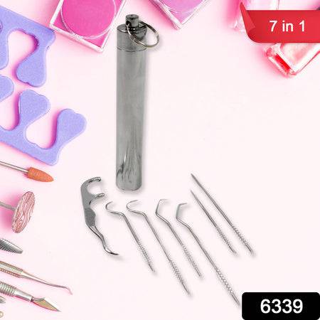 7 In 1 Stainless Steel Toothpick Flossier Set (1 Set  With Case) - Superior eMart