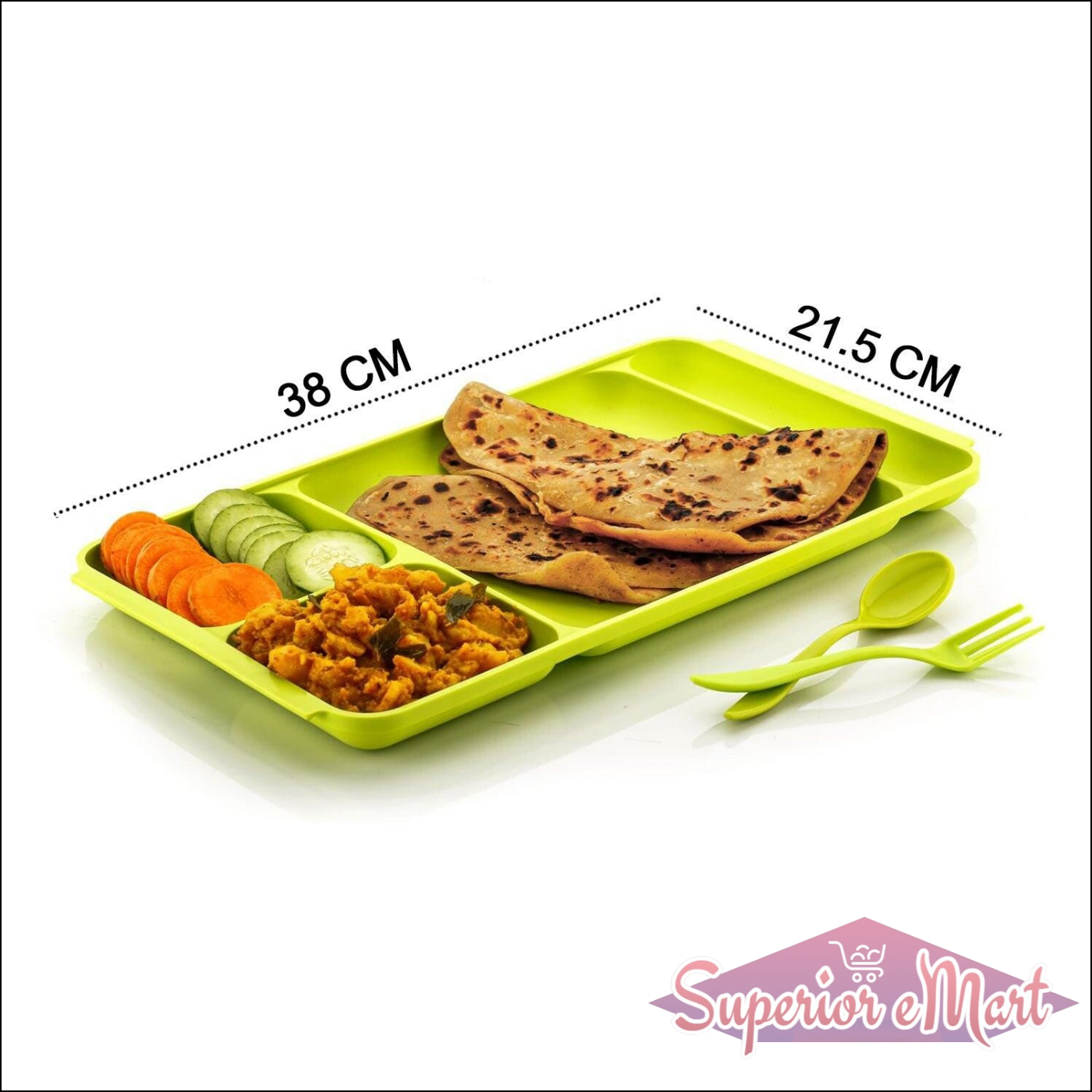 4-compartment plastic dinner plate set featuring colorful sections for balanced meals and easy serving
