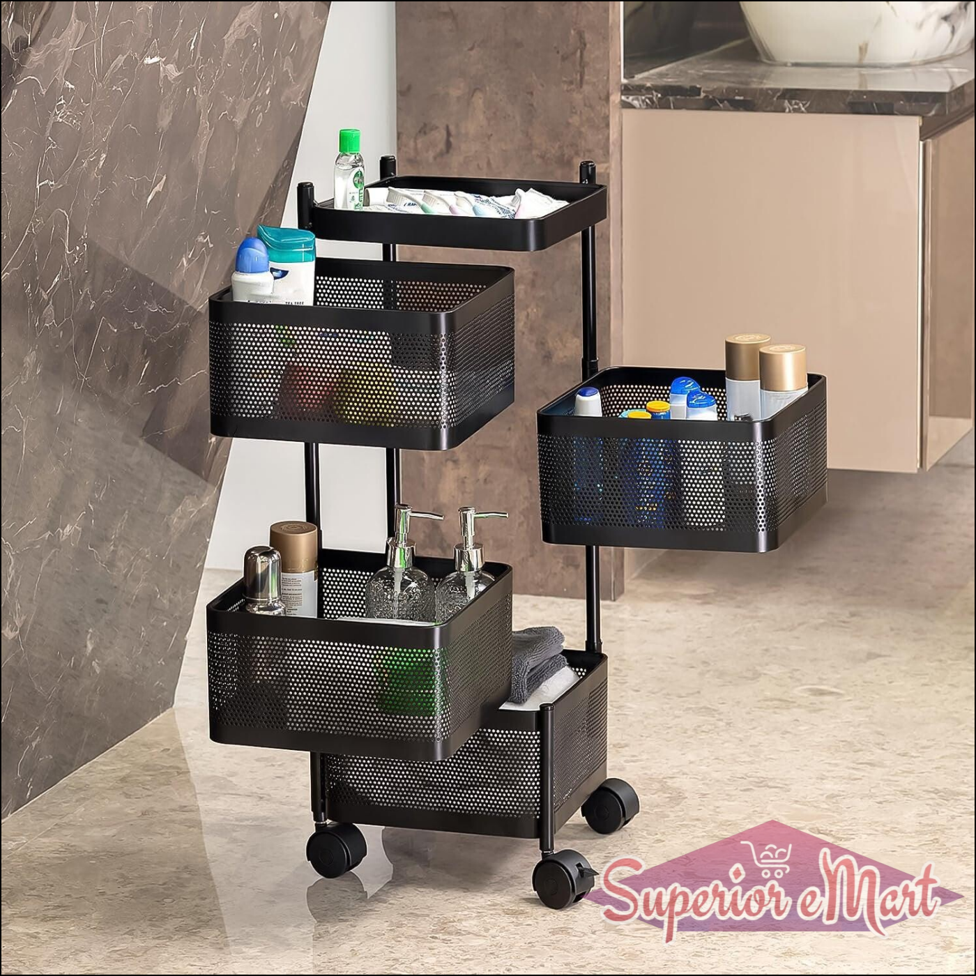 4 Layer Kitchen Storage Cart with Wheels - Superior eMart