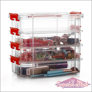 4 Layer Plastic Storage Box with Handle - Superior eMart