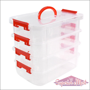 4 Layer Plastic Storage Box with Handle - Superior eMart