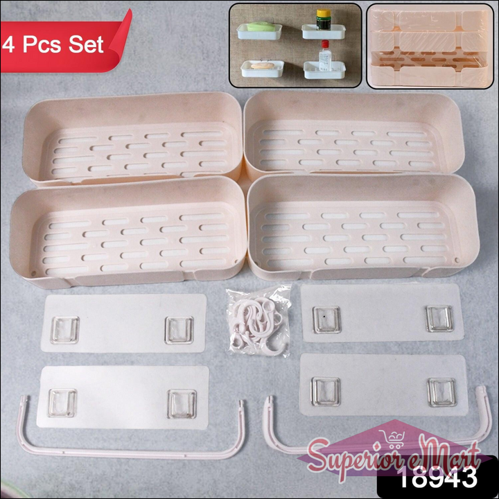 4 Piece Bathroom Rack Set for Home Storage - Superior eMart