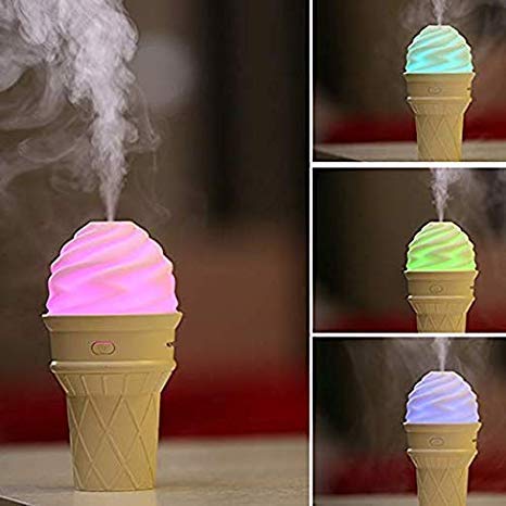 Ice Cream Design LED Humidifier for Freshening Air & Fragrance (Multicoloured) - 0396_ice_cream_humidifier