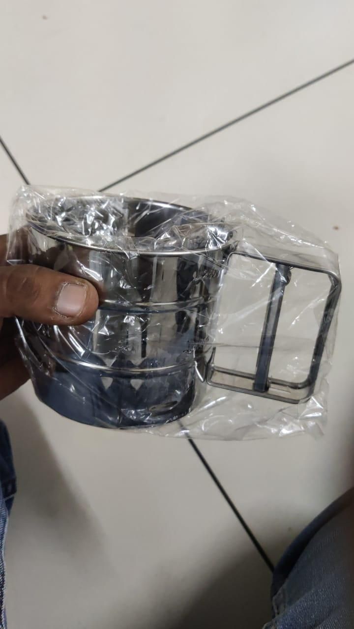Flour Sifter Atta Chhani Hand Press Design Stainless Steel 5