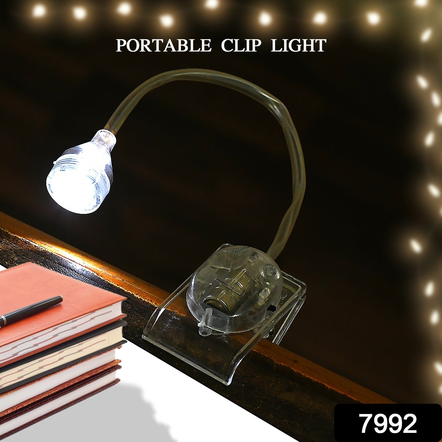 Clip light Portable Clip Light Transparent Clip light Outdoor & indoor Use - 7992_clip_light_1pc