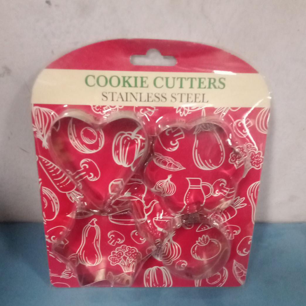 0827 Cookie Cutter Stainless Steel Cookie Cutter with Shape Heart Round Star and - 0827_4pc_ss_cookie_cutter