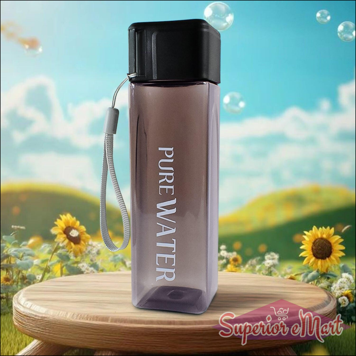 450ml Square Water Bottle - Durable & Portable - Superior eMart