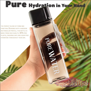 450ml Square Water Bottle - Durable & Portable - Superior eMart
