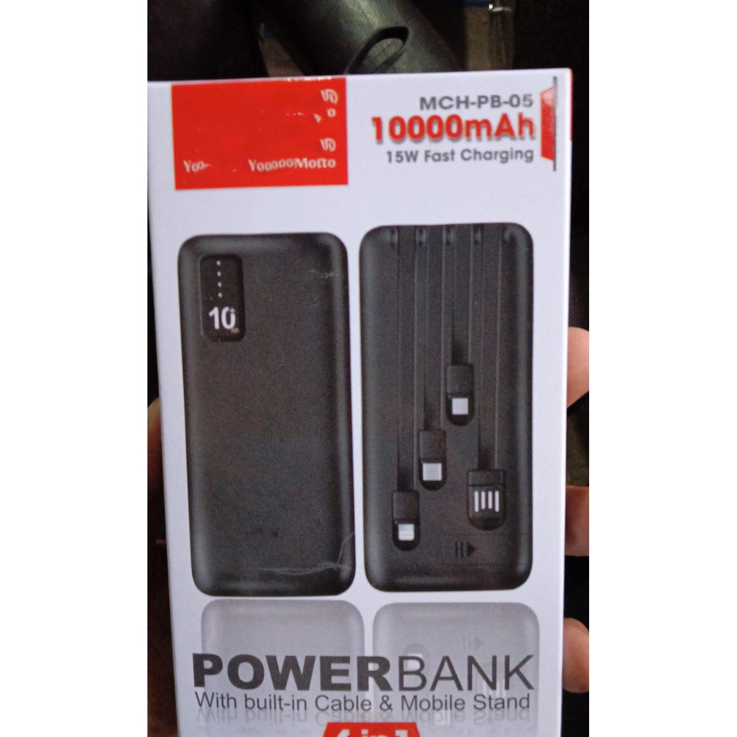 10000mAh, 12W Fast Charging Power Bank with built 4 in 1 USB with Mobile Holder  - 13241_4in1_usb_power_bank_10000mah